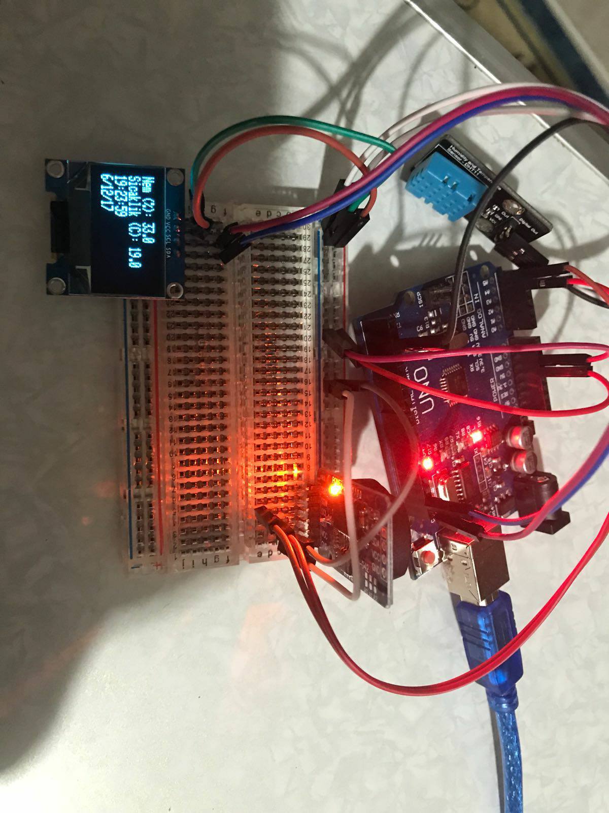 Arduino OLED Temperature Display with Real Time Clock